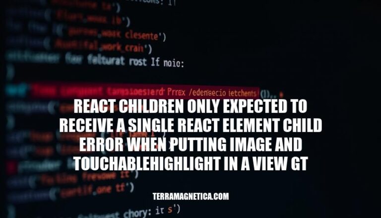 Resolving React Children Error: Single Element Child Required for Image & TouchableHighlight