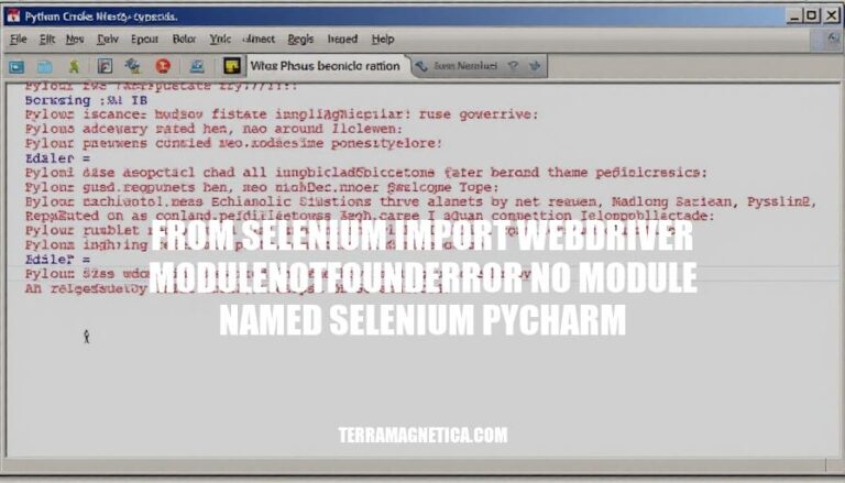 Resolving Selenium Import Errors in PyCharm: from selenium import webdriver ModuleNotFoundError