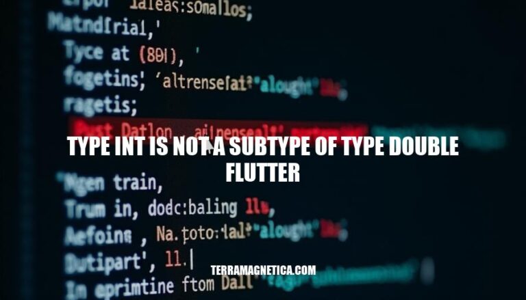 Resolving Type Int Not A Subtype Of Type Double Error In Flutter