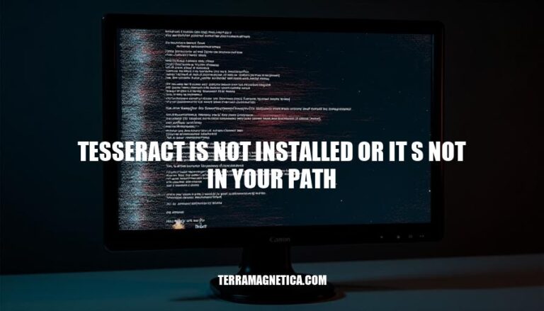 Tesseract Installation Error: 'Not Installed or Not in Your Path'