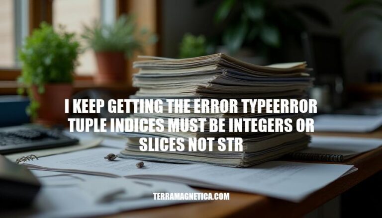 TypeError Tuple Indices: Resolving 'Tuple Indices Must Be Integers or Slices Not Str' Error