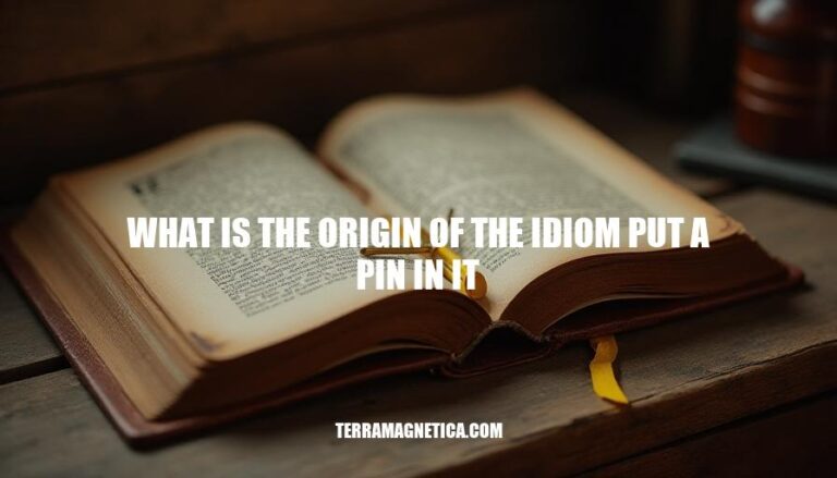 Uncovering the Origins of 'Put a Pin in It: A Timeless Idiom's History