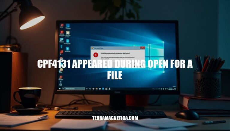 Understanding and Resolving CPF4131 Error During File Open Operations