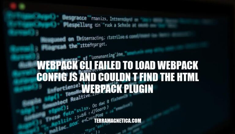 Webpack CLI Error: Failed to Load Config & Missing HTML Webpack Plugin